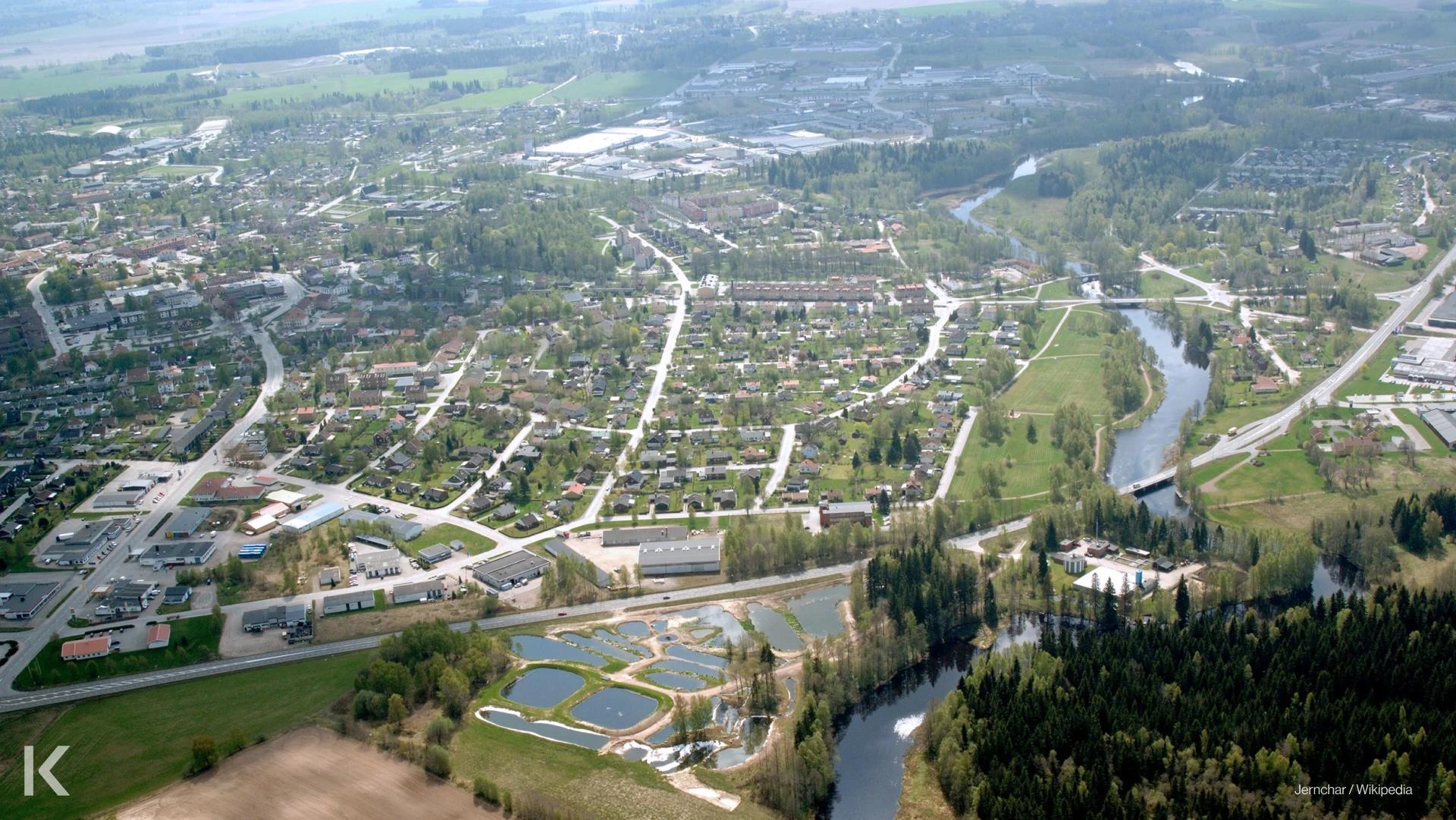 Aerial view of Tidan, an area managed by Tibrobyggen