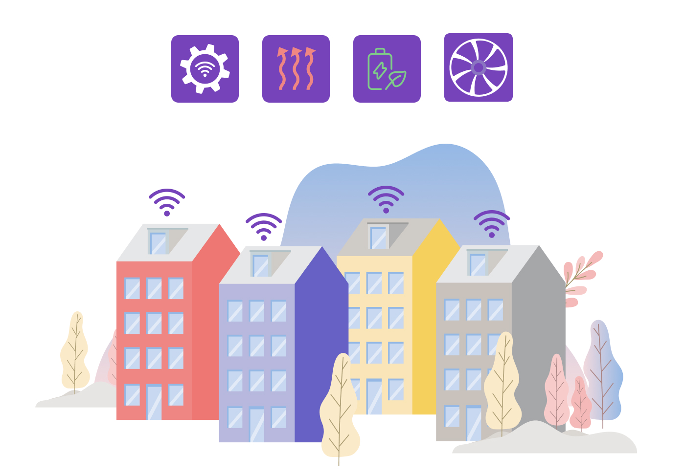 Collecting building data with IoT solutions.