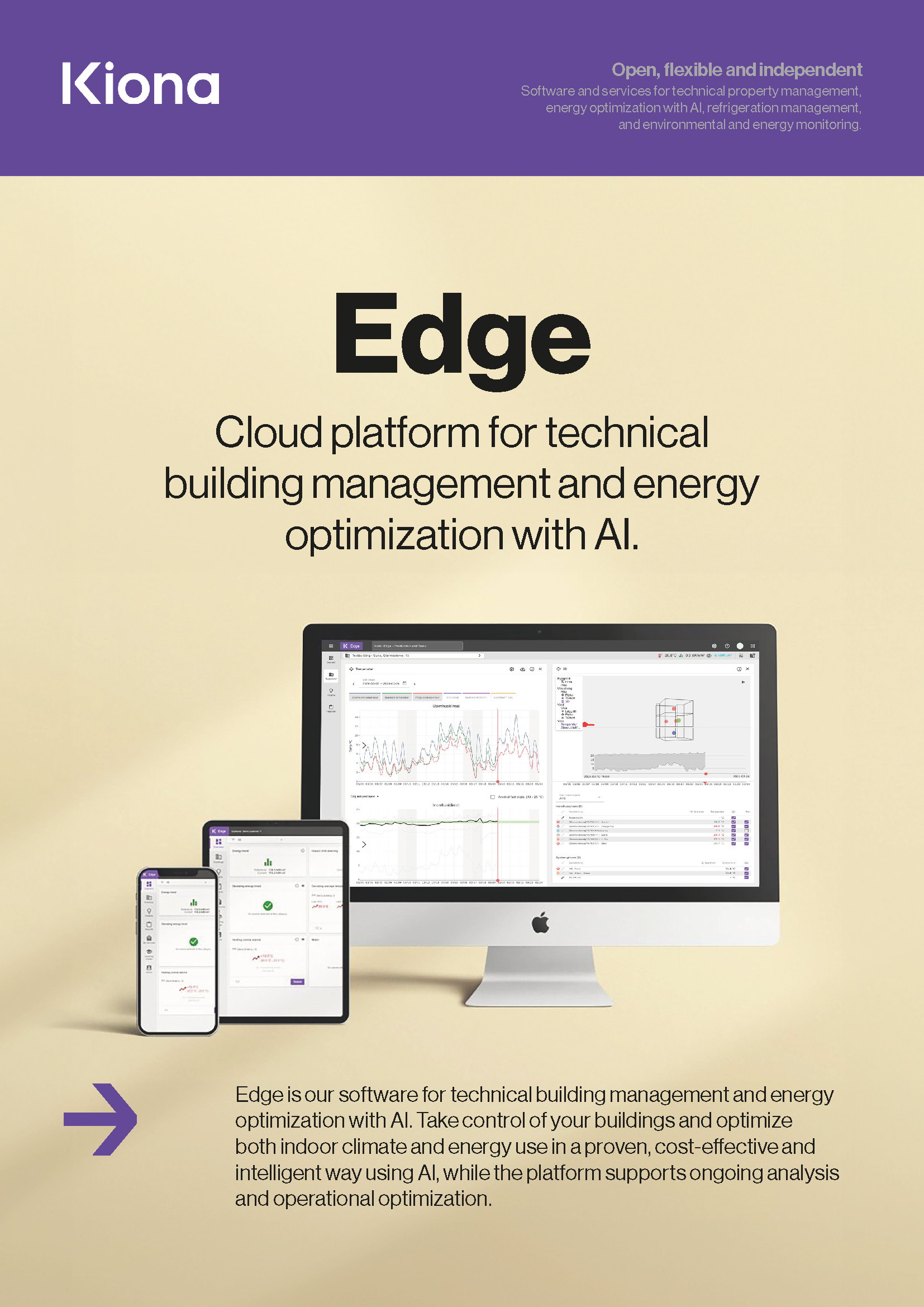 Front page of Edge product flyer.